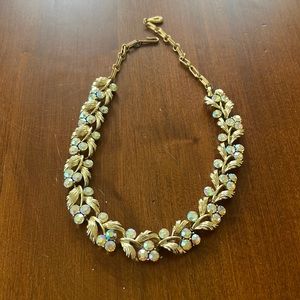 Iridescent gold costume necklace